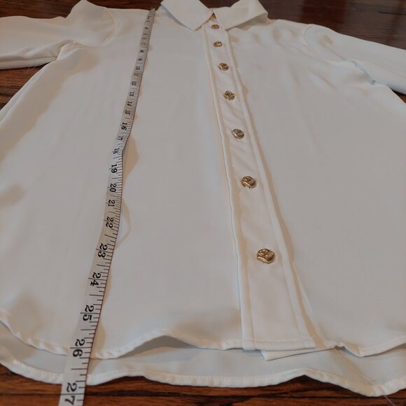 Zara XS Cream Colored Women's Button Down Oversize Dress Shirt - Picture 7 of 12